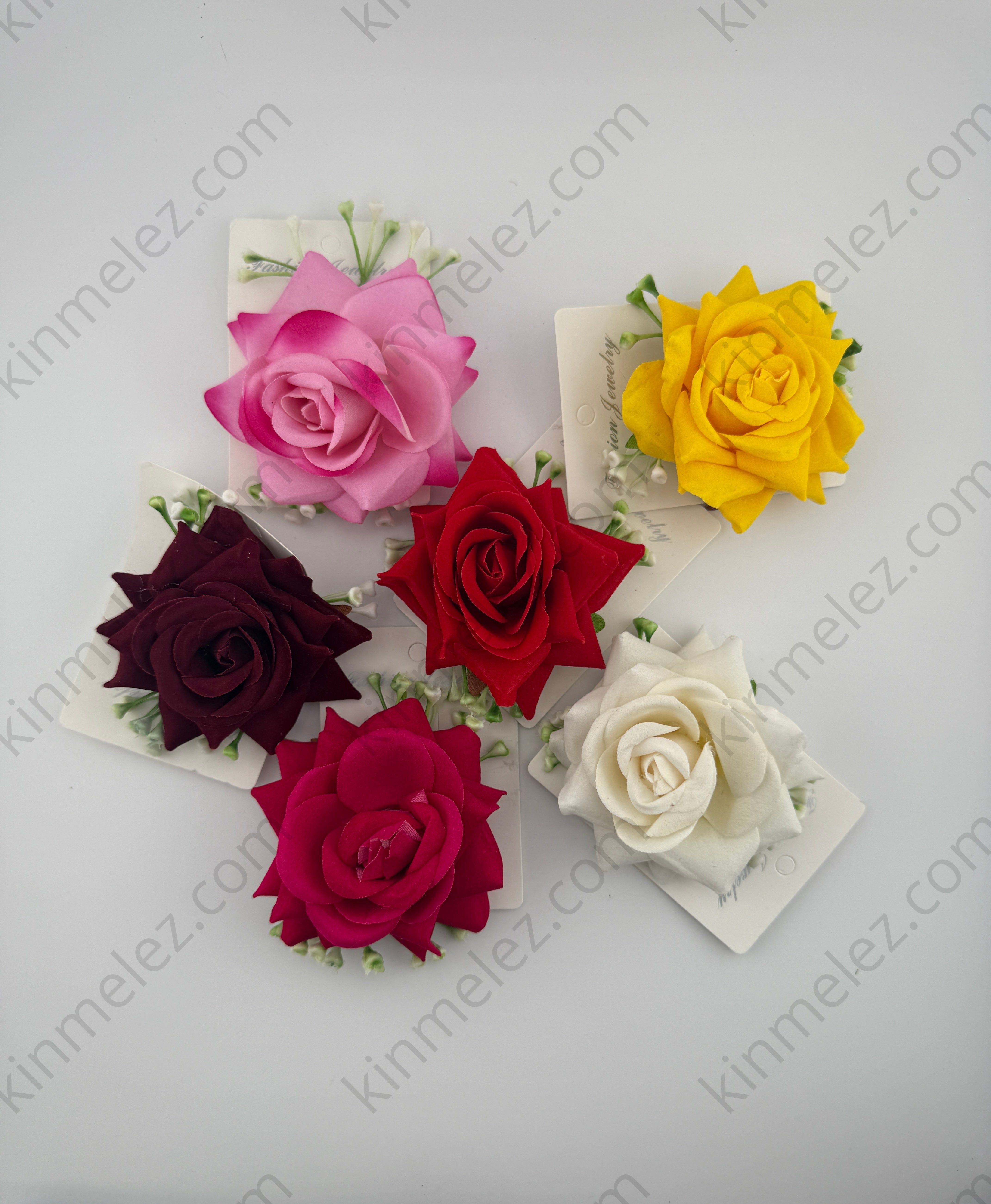 Rose flower hair clip - Kinmel EZ